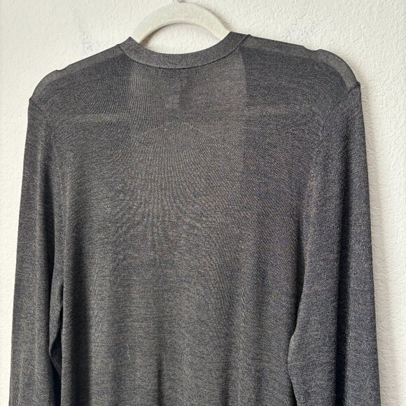 Chico's XL Mix Stitch Longline Open Front Green Shimmer Cardigan - Picture 13 of 15